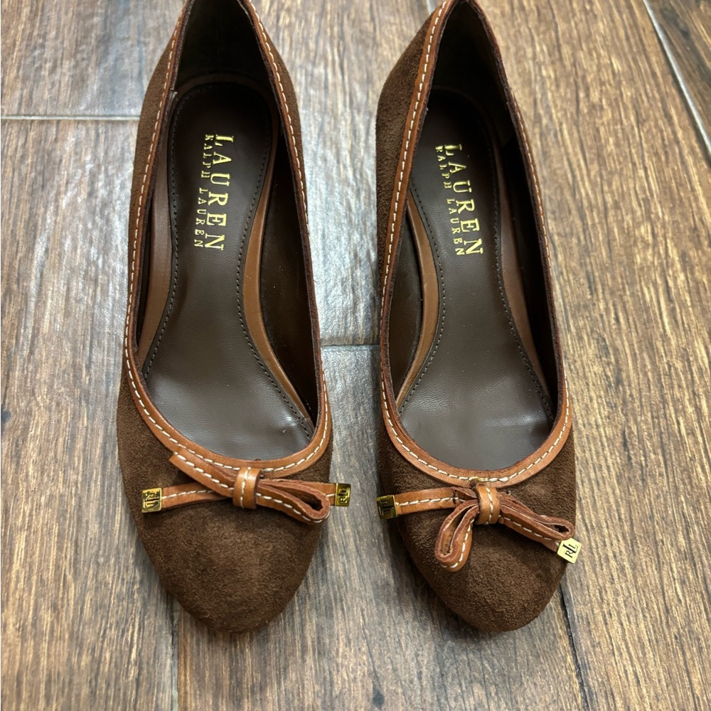 Lauren Ralph Lauren Women's Brown Suede Wedges